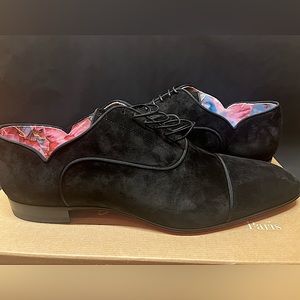 BNIB Christian Louboutin Mens Greggy velour/velvet formal shoe. Size 44.5